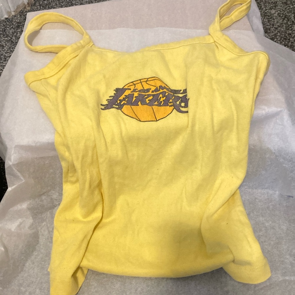 Ocean blue Los Angeles Lakers women’s tank top, XL yellow